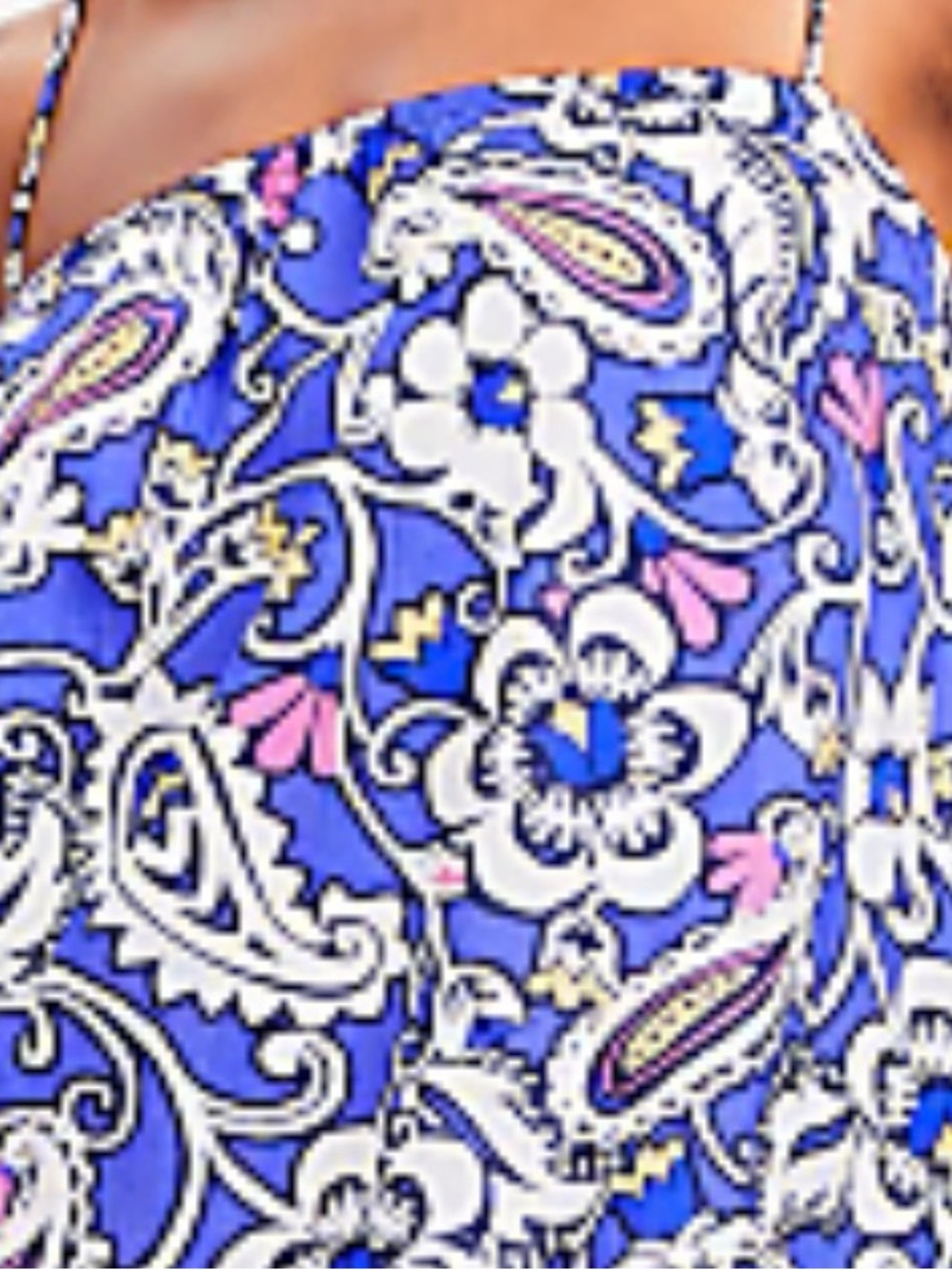LOFT Blue Paisley Floral Maxi Dress with Spaghetti Straps - Picture 5 of 10